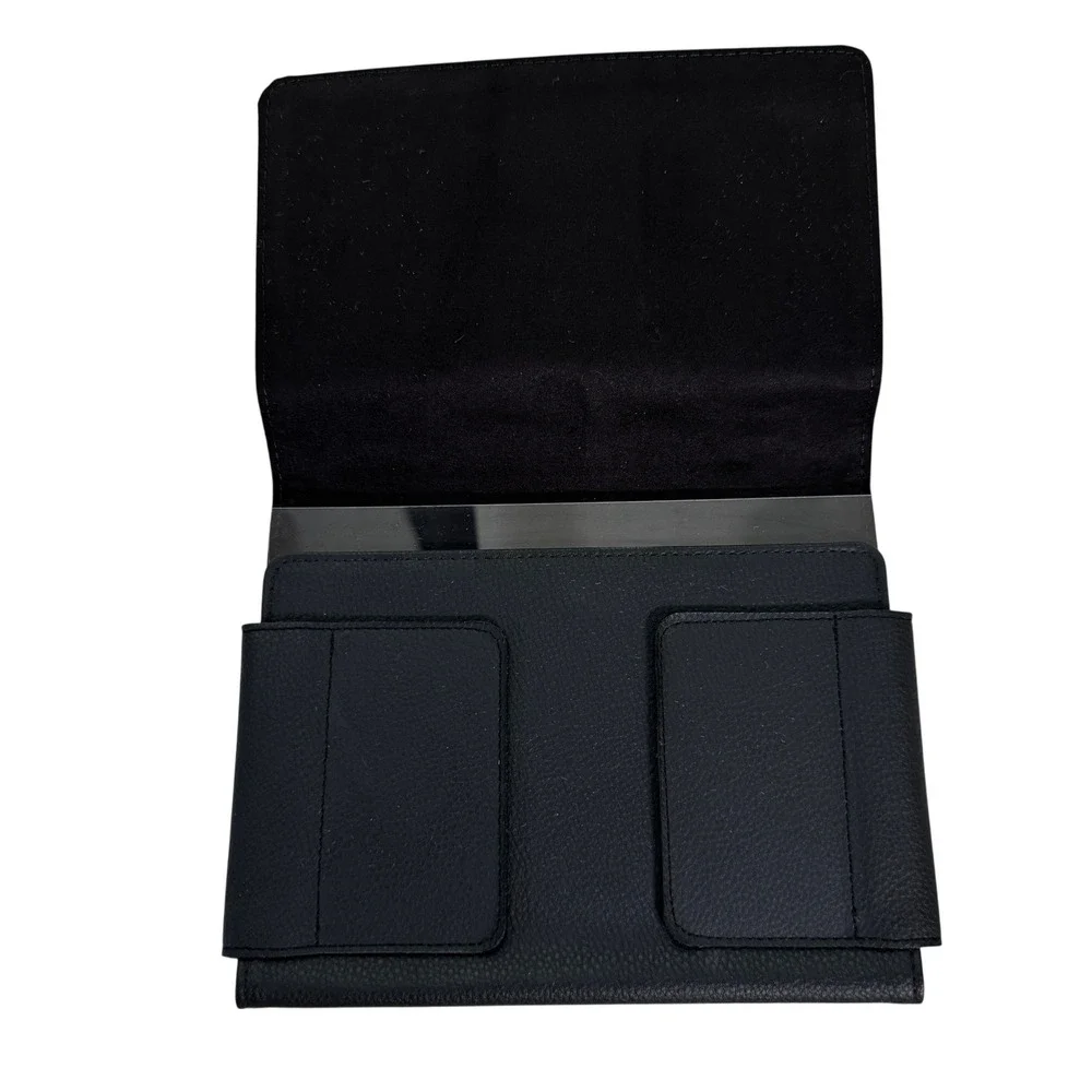 PORSCHE OEM Black Leather Owners Manual Portfolio Document Holder Organizer